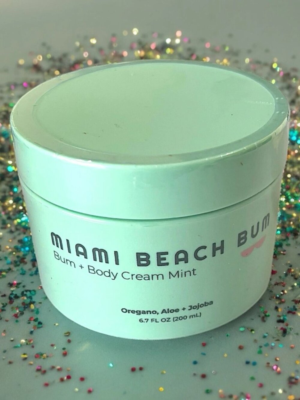 MIAMI BEACH BUM Bum + Body Cream Mint 6.7 oz. Oregano/Aloe/Jojoba VEGAN USA Made
